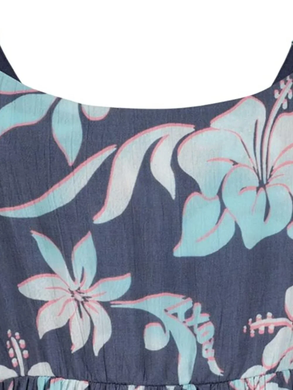 NWT Roxy Girls Island Cove Dress Indigo Hibiscus Fit & Flare Summer XL 16